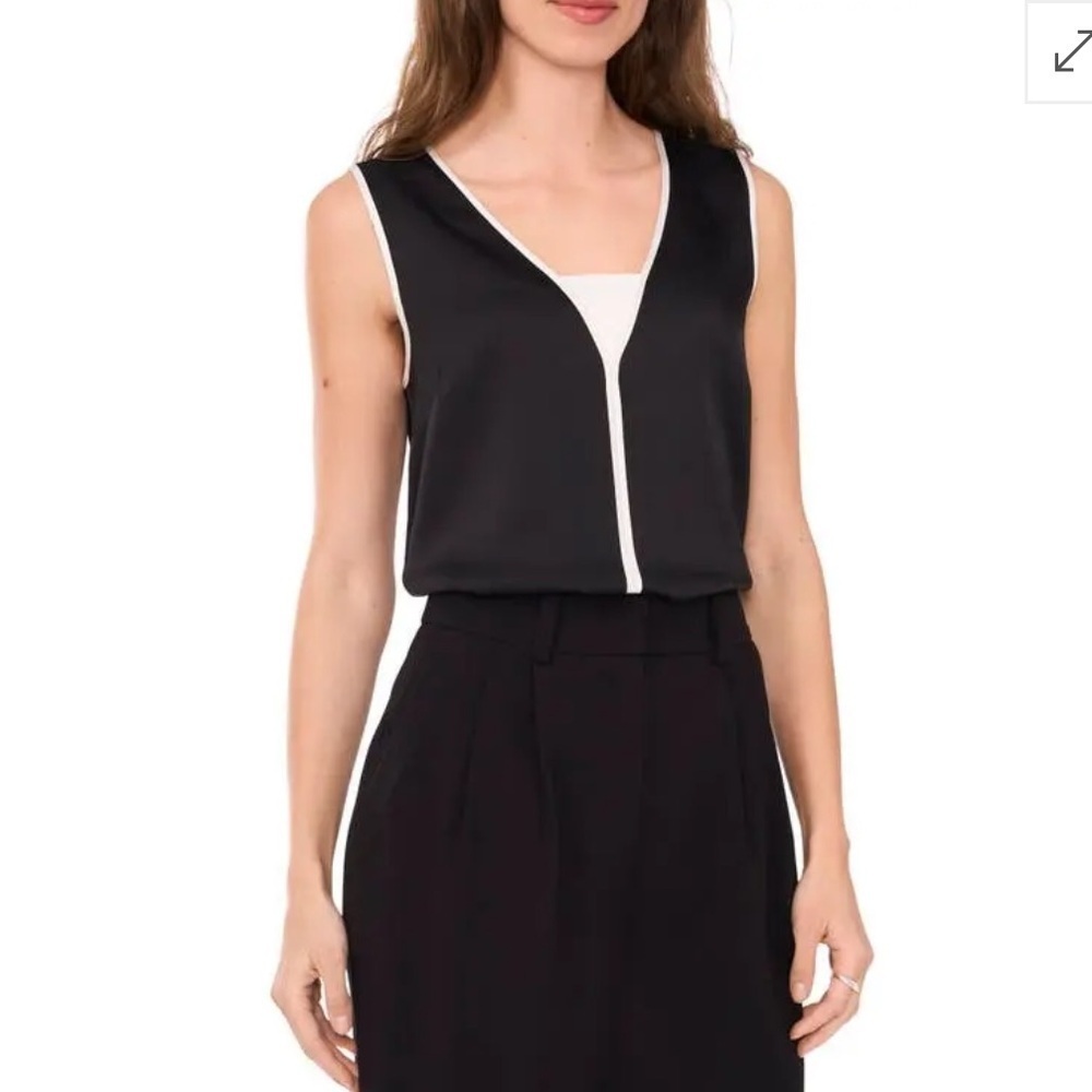 NWT Halogen Piped Sleeveless Top M